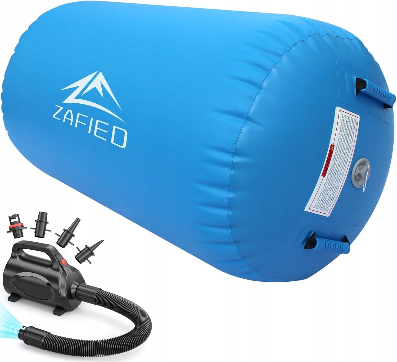 Wałek gimnastyczny dmuchany 120x90 cm Air Roll z pompką do treningu fitness