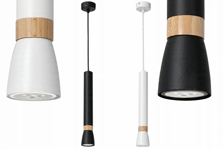

Lampa Zwis Tuba Wood Drewno Eye Metal GU10 120cm