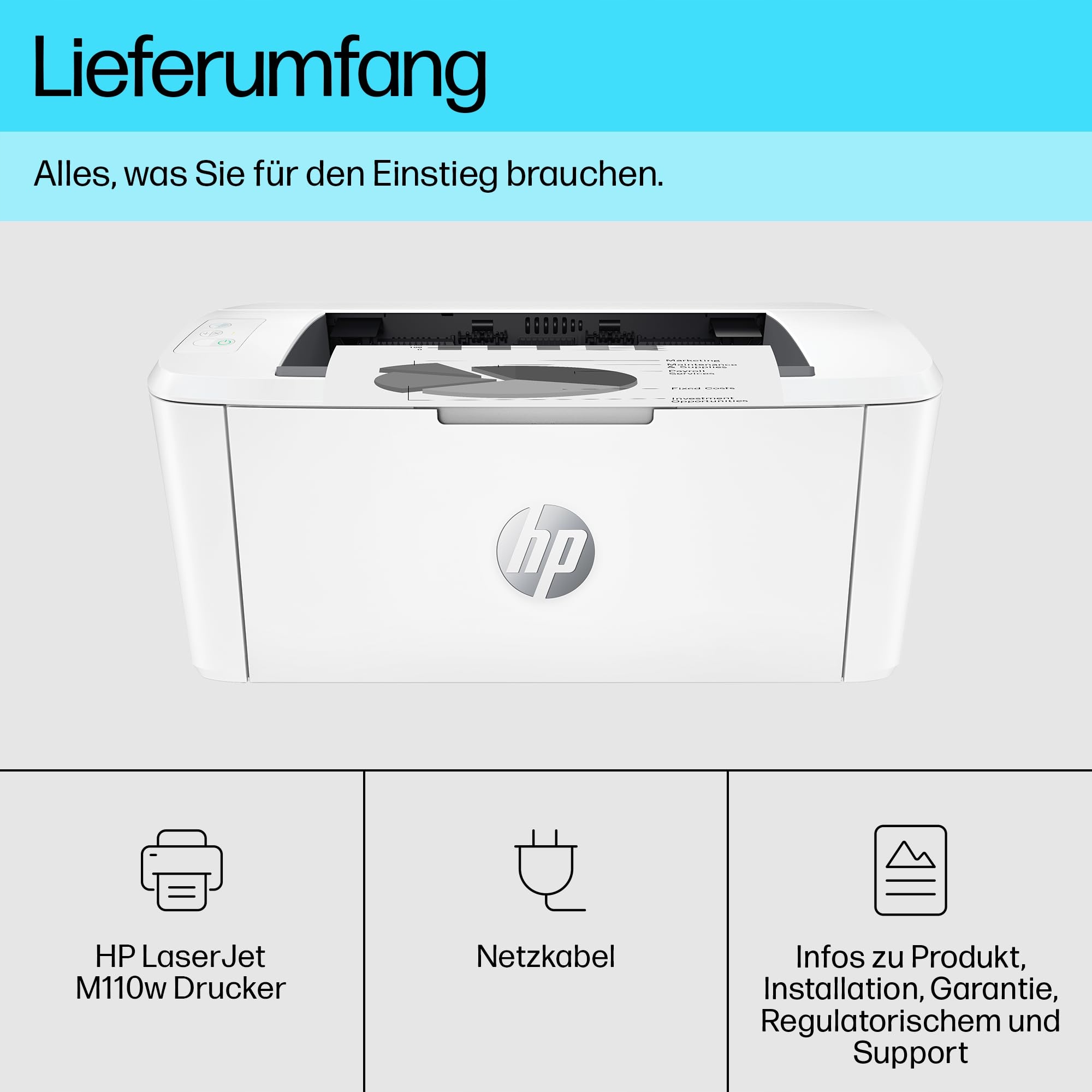 HP LaserJet M110w Drukarka Laserowa Czarnobiała WiFi AirPrint HP Smart App — miniatura 5