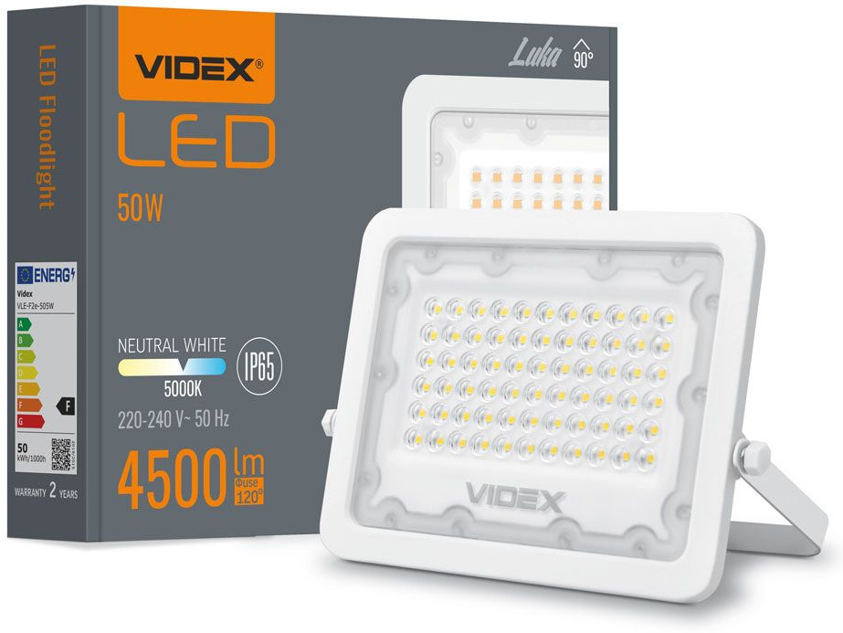 

Lampa Zewnętrzna Halogen Led 50W 4500Lm Biała IP65
