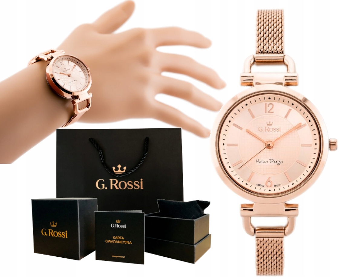 

Modny Zegarek Damski Bransoleta Mesh Analogowy