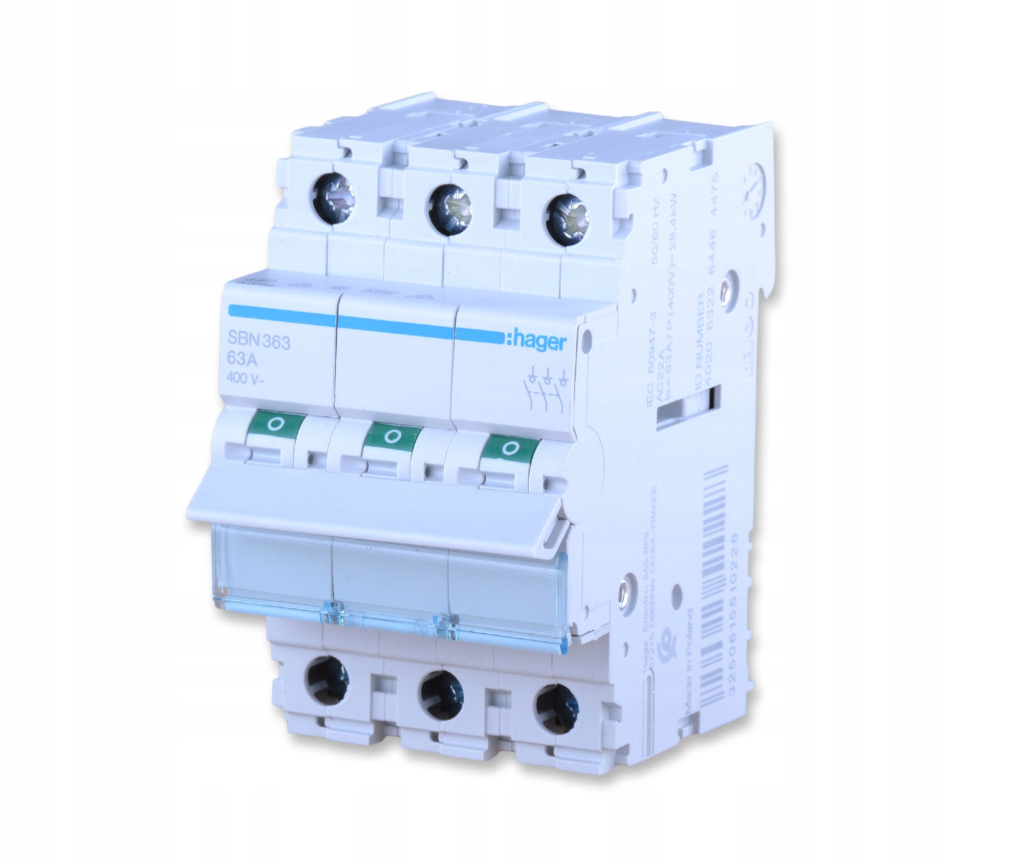 HAGER SBN363 MODUŁOWY ROZŁĄCZNIK IZOLACYJNY 63A FR