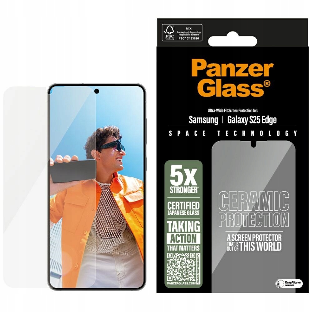 Keramické sklo PanzerGlass Ultra-Wide Fit pre Samsung Galaxy S25 Edge