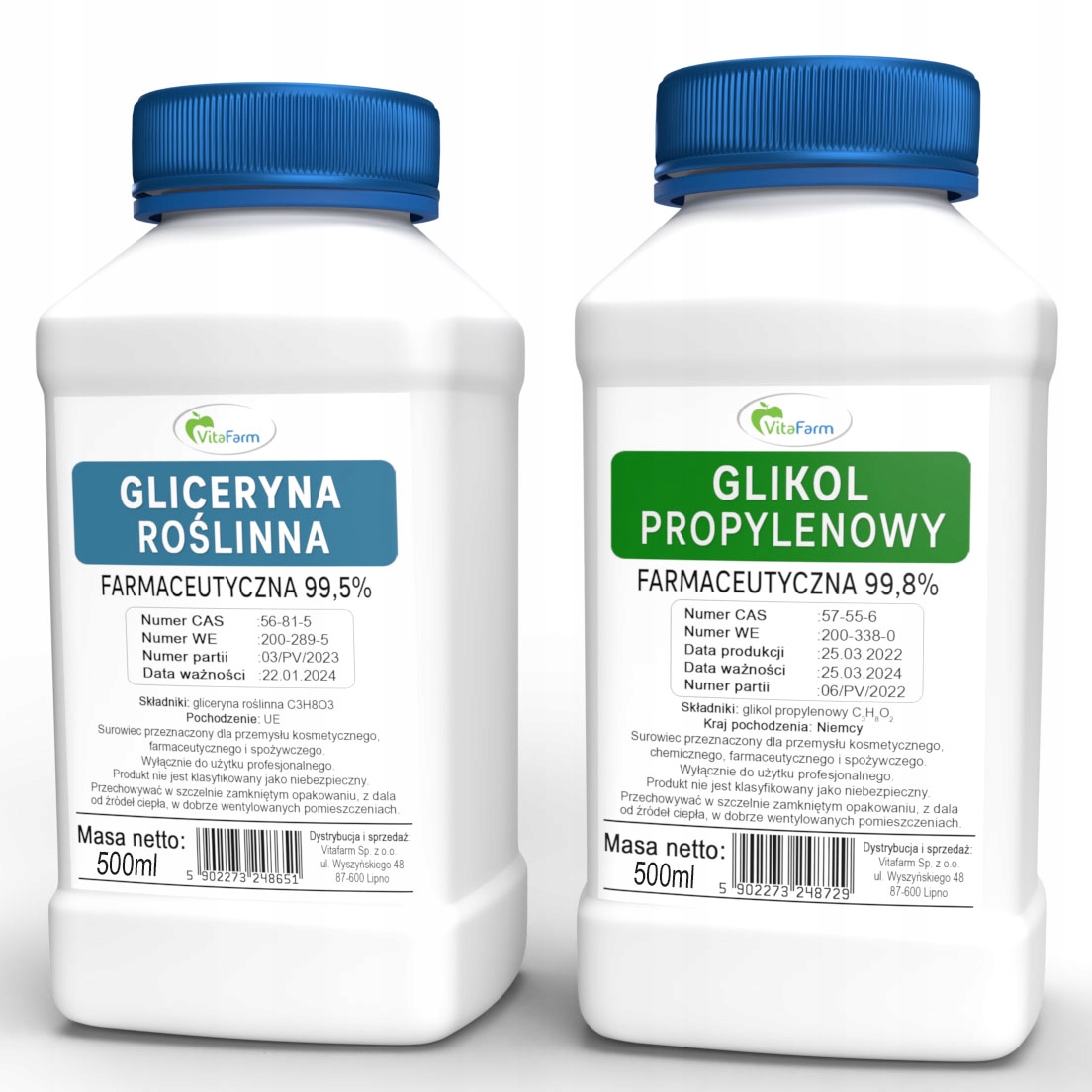 

Gliceryna Roślinna Glikol Propylenowy Zestaw 1 L