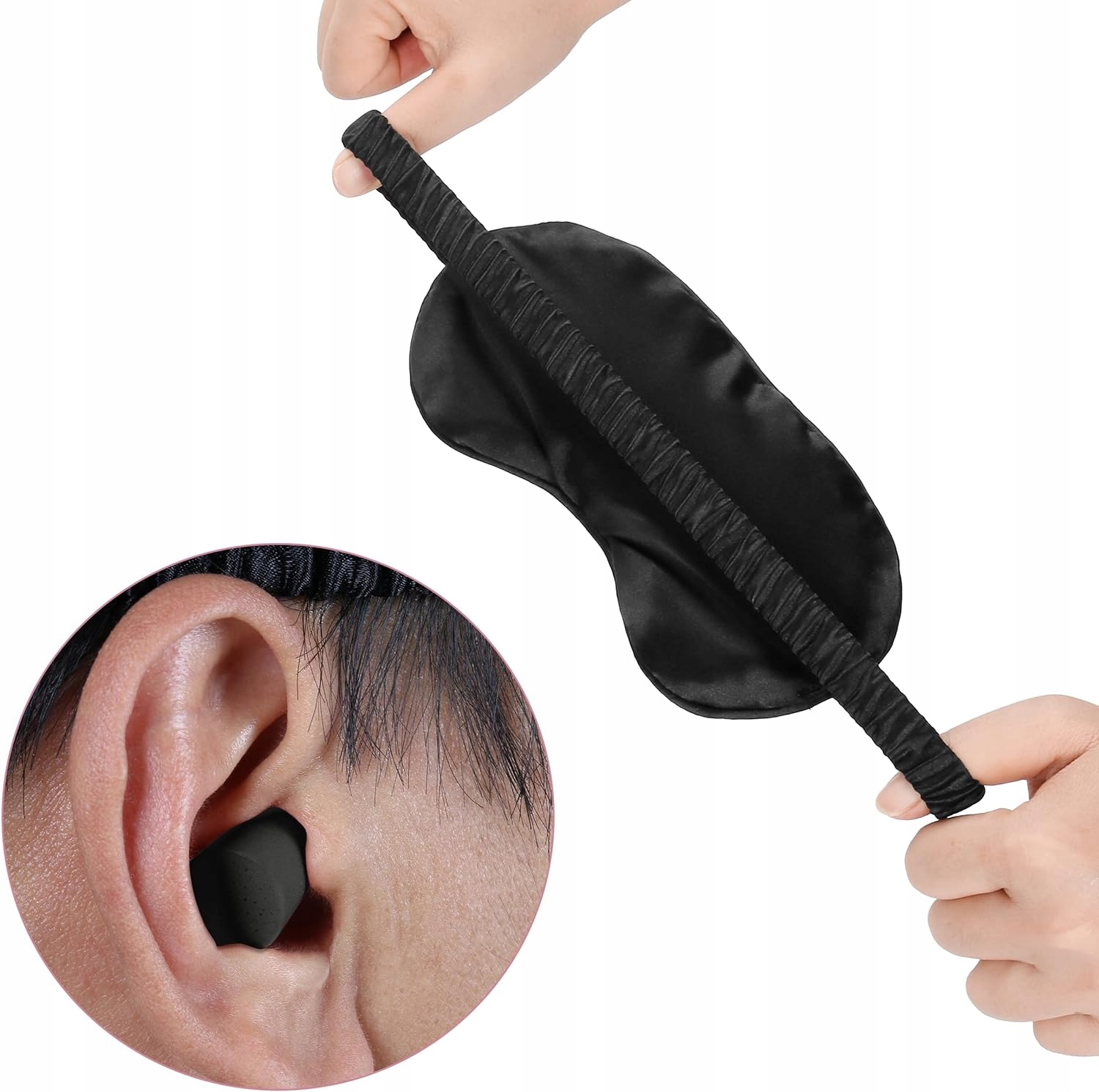 2x MASKA DO SPANIA SNU OPASKA NA OCZY Z ZATYCZKAMI DO USZU ZESTAW DLA PAR Marka inny