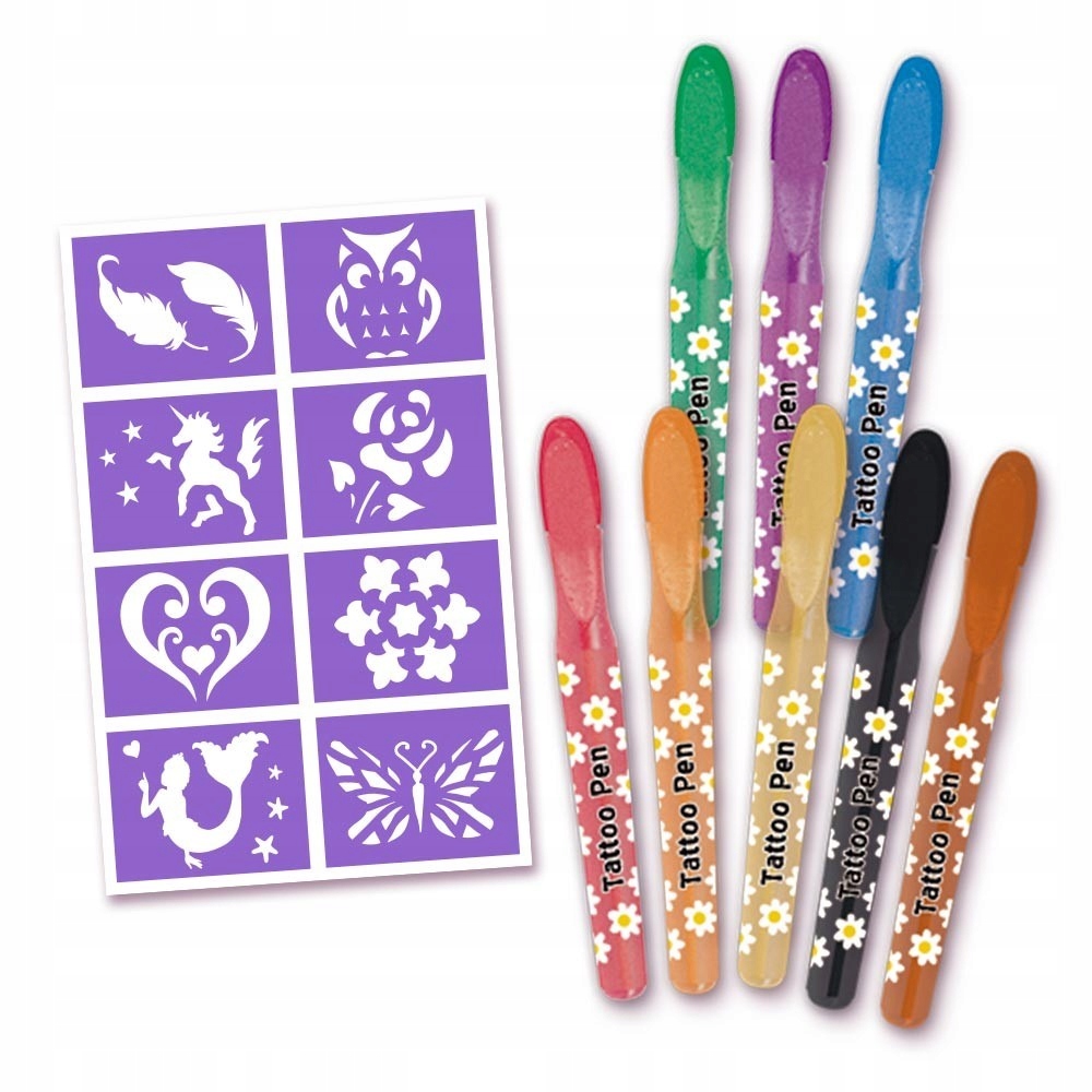 PISAKI ŻELOWE DŁUGOPIS DO ROBIENIA TATUAŻY SZABLON DO TATUAŻU Z SZABLONAMI Płeć chłopcy dziewczynki