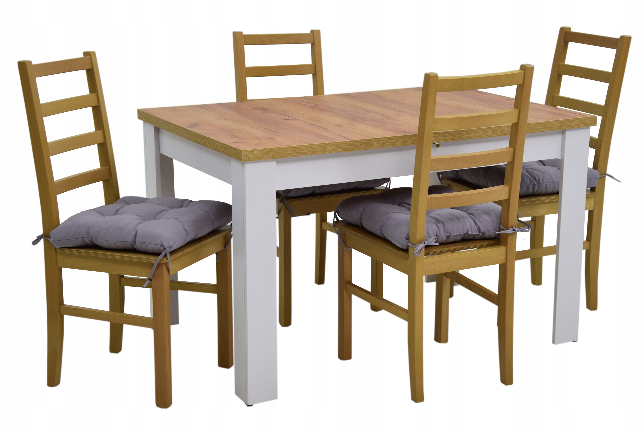 modny komplet do JADALNI stół 4 krzesła DREWNIANE