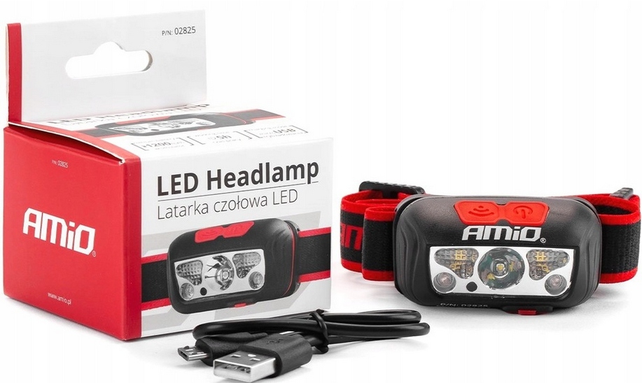 LATARKA LED NA CZOŁO TURYSTYCZNA USB LATARKA CZOŁOWA WARSZTATOWA FAJNA Kod producenta 02825