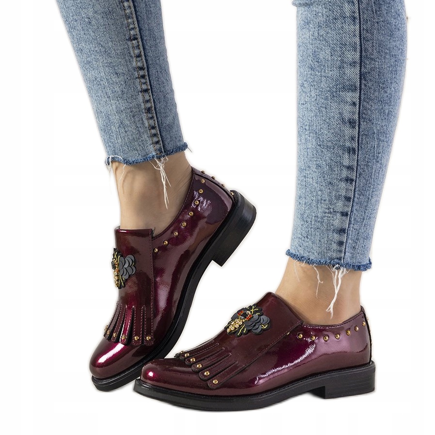 

Czerwone Skóra ekologiczna Buty Półbuty r.39