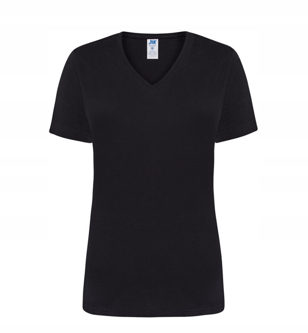 

Bawełniana V-neck Koszulka damska Jhk Czarna XXL