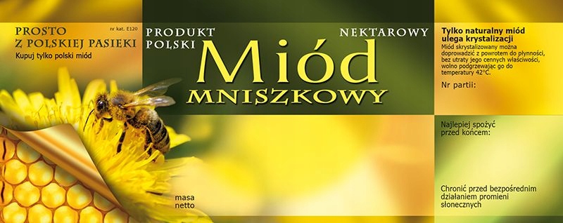 

Etykiety na miód mniszkowy (100szt) wzór E120