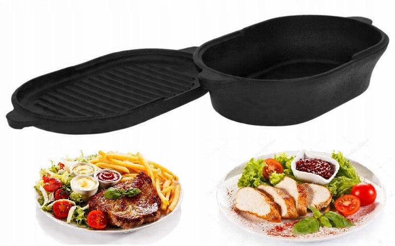 

Brytfanna Brytfanka Żeliwna Pokrywa Grill Patelnia