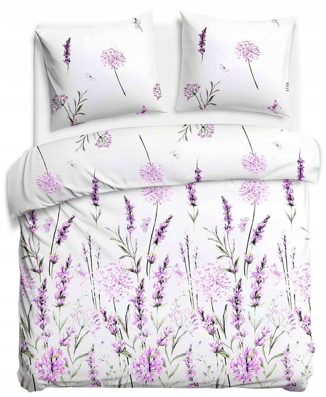 Komplet pościeli bawełnianej 220x200 wzór roślinny 71502/1 Lawenda 200x220