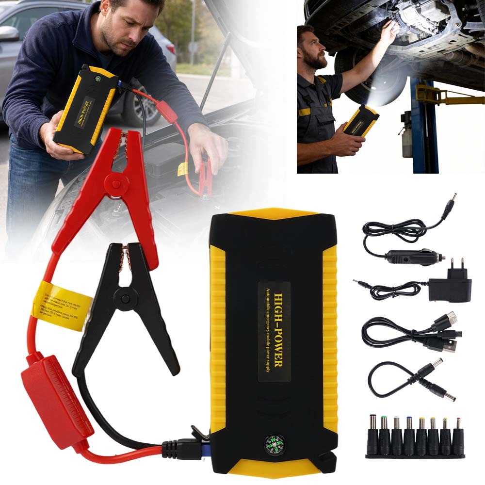 Najsilnejší Štartovací Booster Jump Starter S Led Diódami Bezpečnostné Kladivo