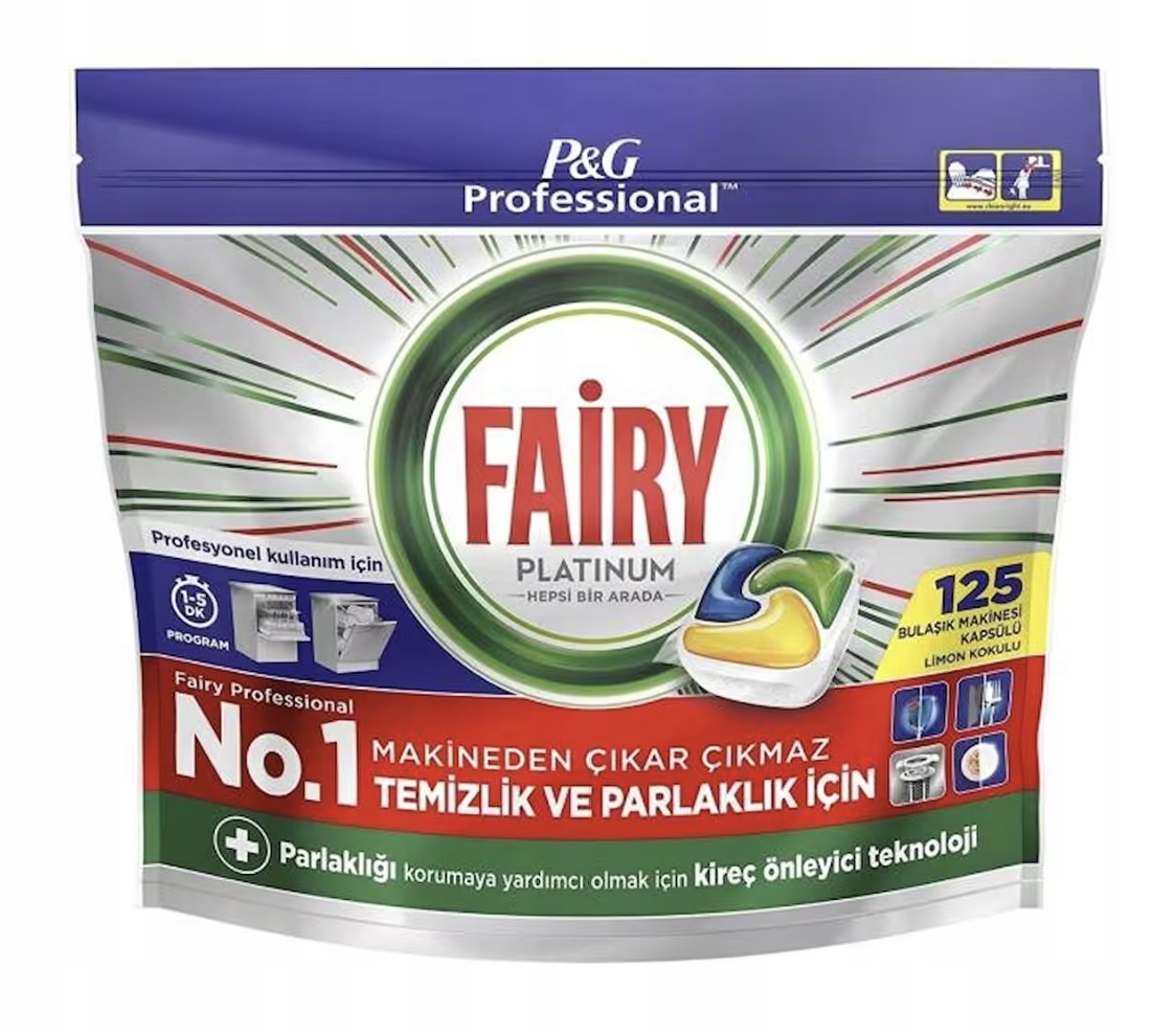 Fairy Platinum Pro kapsułki do zmywarki lemon 125 szt