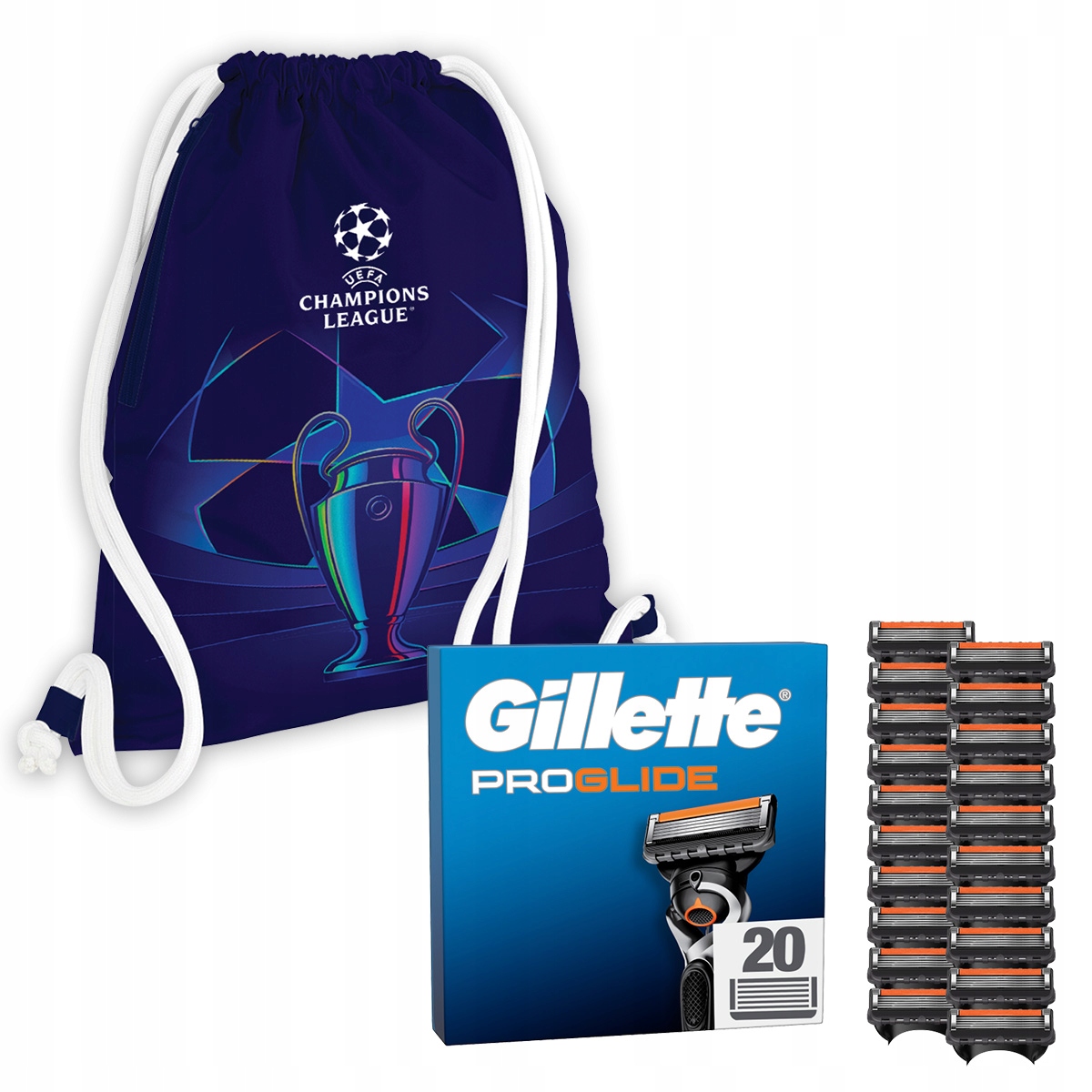 Gillette ProGlide Wkłady wymienne z 5 ostrzami i trymerem 20szt+GRATIS Ucl