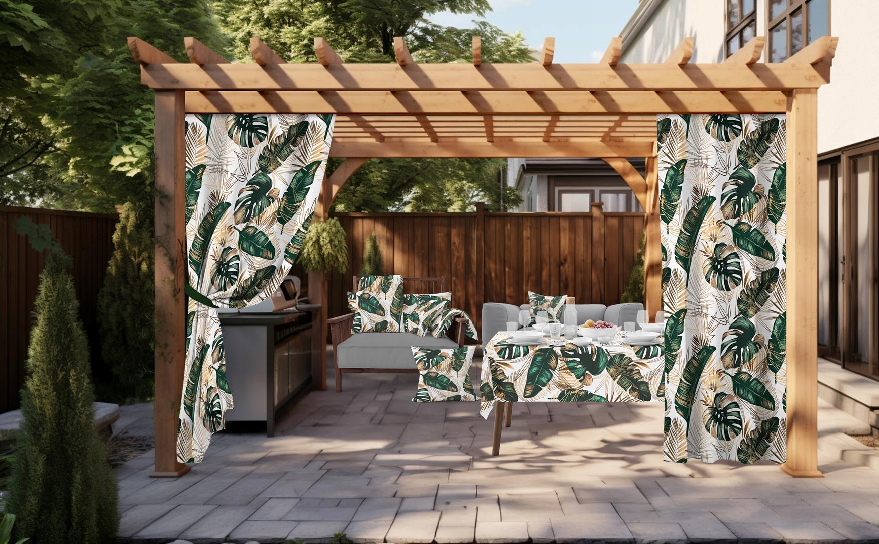 ZASŁONY OGRODOWE 155x220 WODOODPORNE ZASŁONA NA TARAS DO ALTANY TUNEL Typ inny