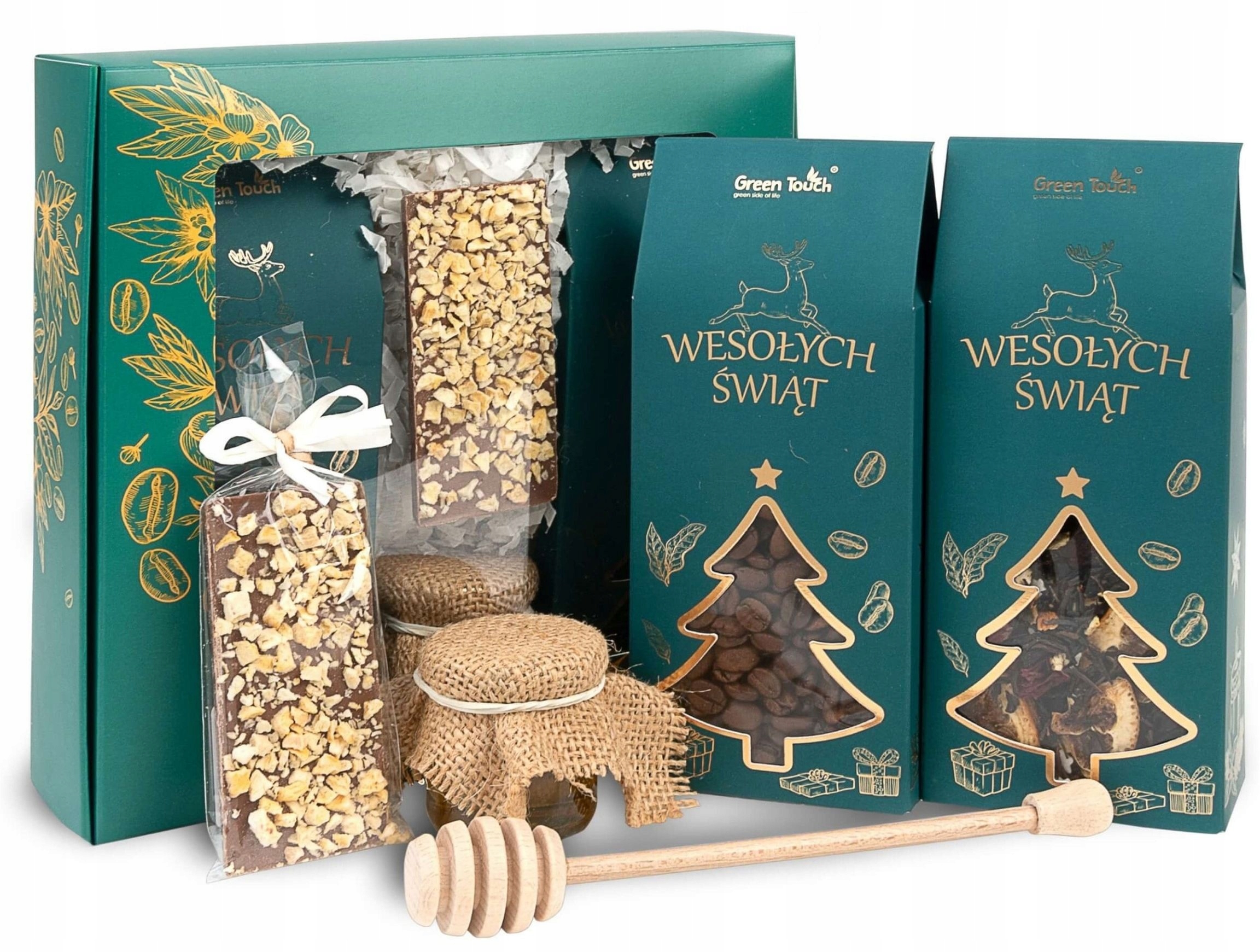 Dárek na Mikuláše Set k Vánocům v krabičce káva čaj sladkosti