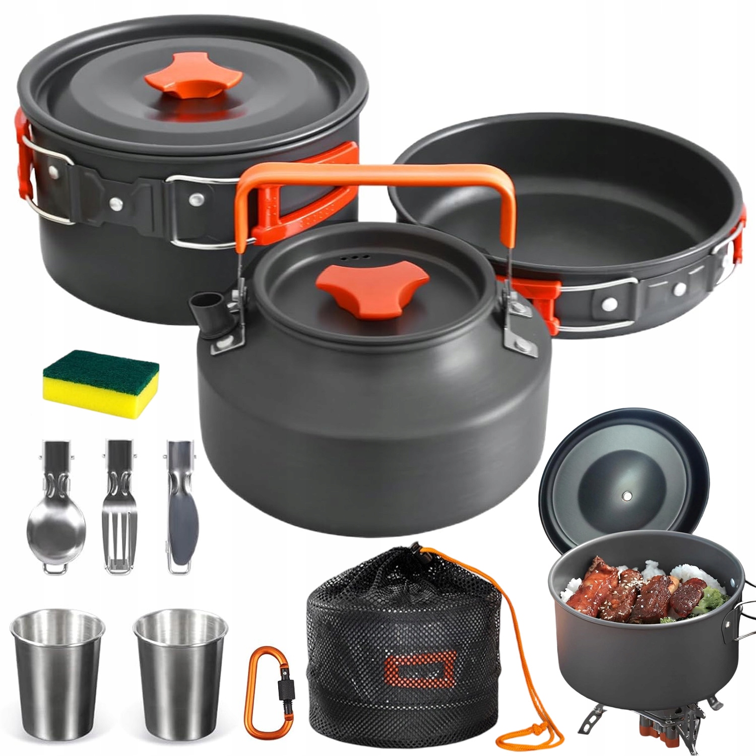 Turistické Nádobí Set Hrnců Nádobí Kemping Set XL 12v1