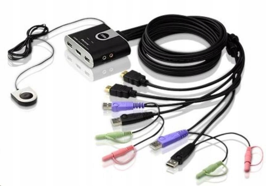 Aten 2-portový Hdmi Kvm USB2.0 mini, audio, 1.2m káble, Do CS-692