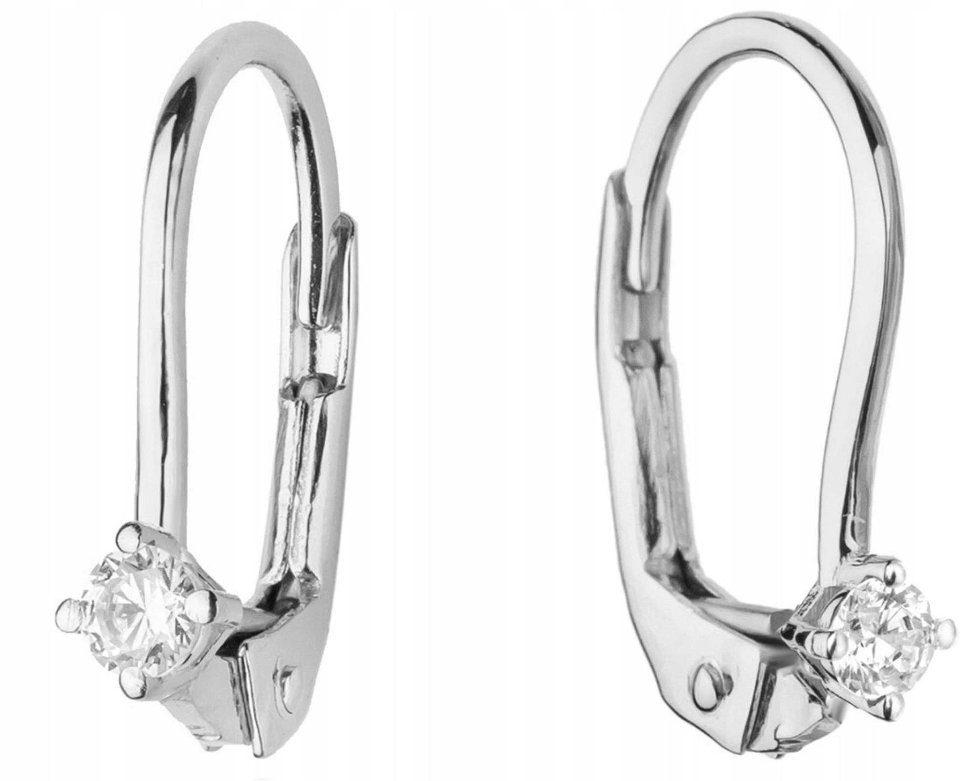 Zlaté náušnice s briliantem na anglickém zapínání