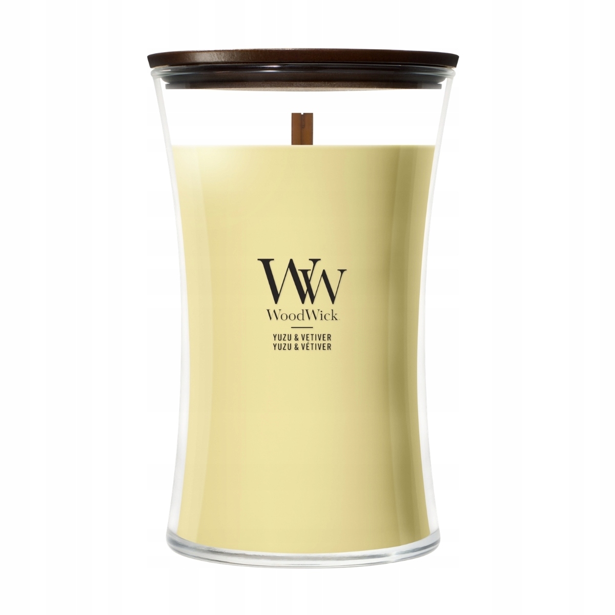WoodWick Yuzu & Vetiver velká vonná svíčka 610 g