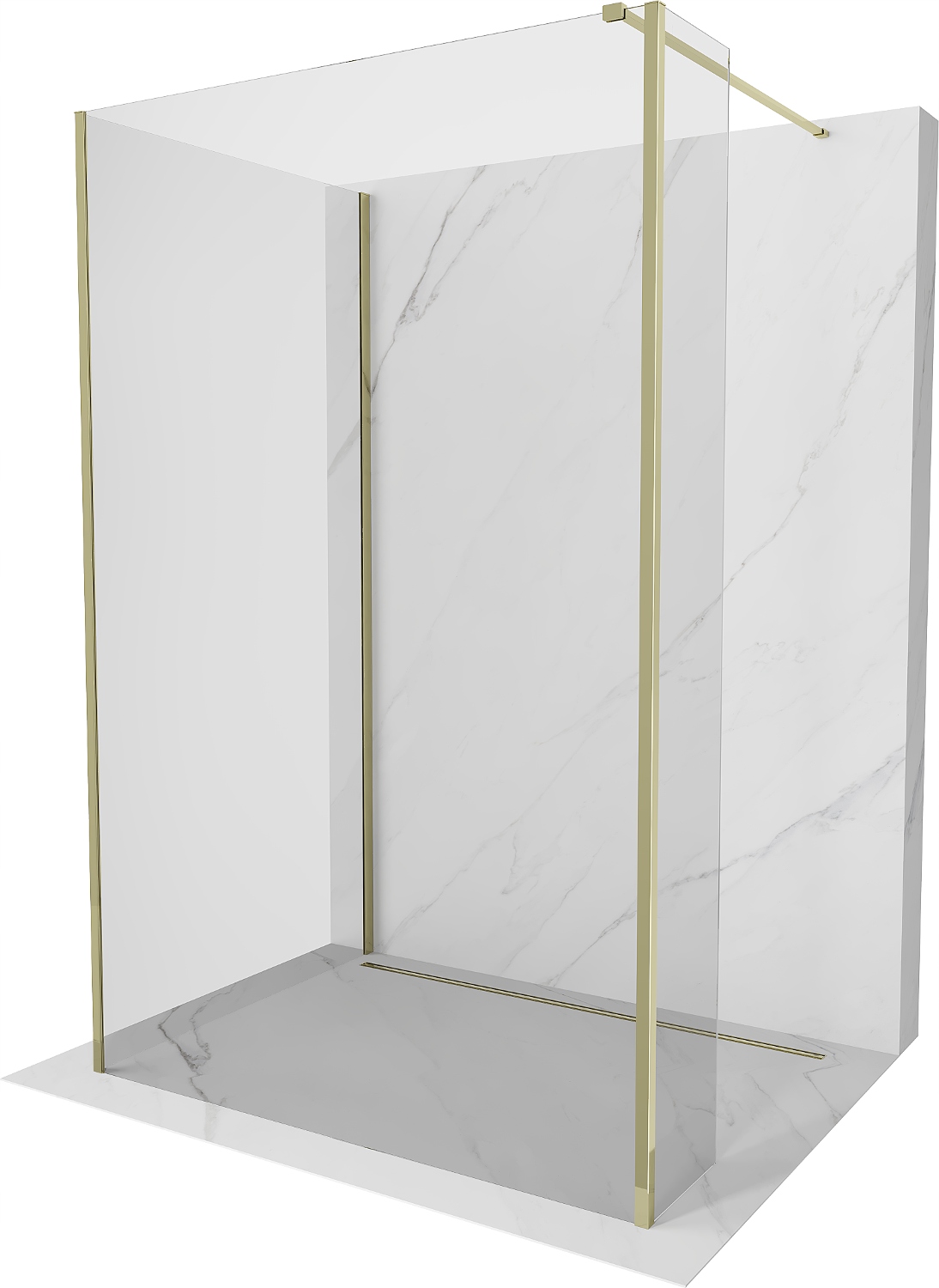Ścianka szyba prysznicowa 110x95x30 Walk In Mexen Kioto 8 mm złota