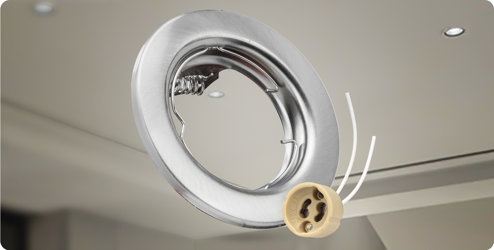 10x OPRAWKA DO HALOGENÓW ŻARÓWEK LED Z KABLEM GU10 Zasilanie sieciowe