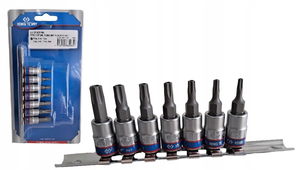 

Zestaw nasadki Torx T10-T40 1/4 szyna King Tony