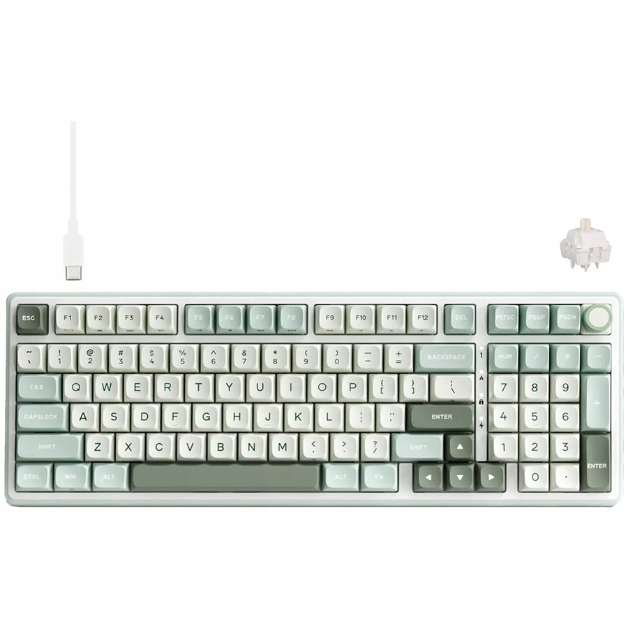 Royal Kludge Rk R98PRO Mechanická Klávesnica Pre Hranie Pc Rgb Sky Cyan