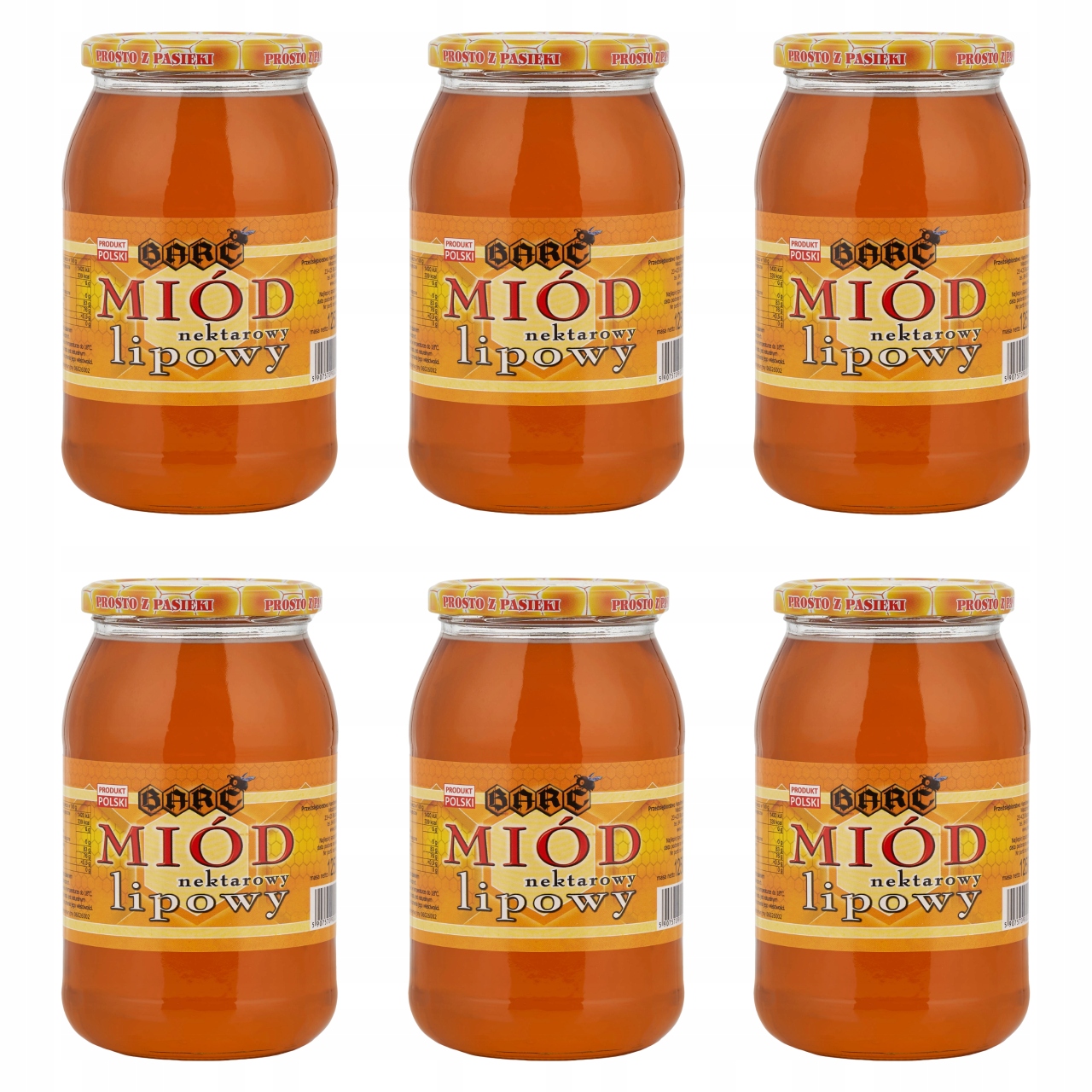 Lipový med 1250 g – sada 6 kusů polského přírodního medu