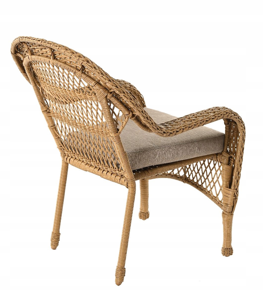 Fotel ogrodowy wygodny technorattan boho beż poduszka taras balkon Rodzaj krzesła