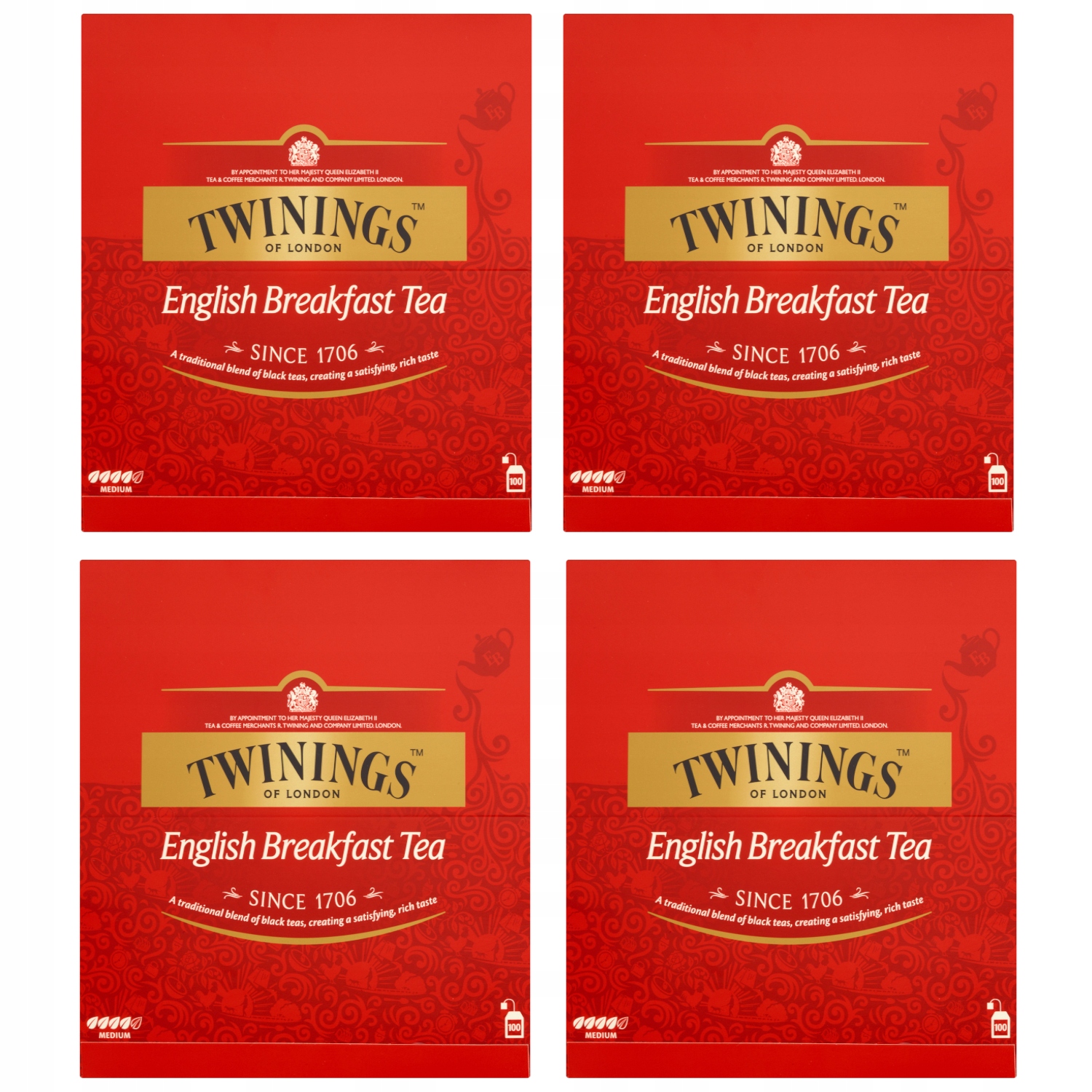 Twinings English Breakfast Tea czarna herbata 100 kopert 200g