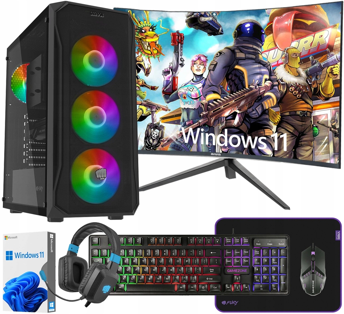 Počítač Ryzen 5 Rtx 4060 32GB Ssd 1TB Windows 11 Monitor 27