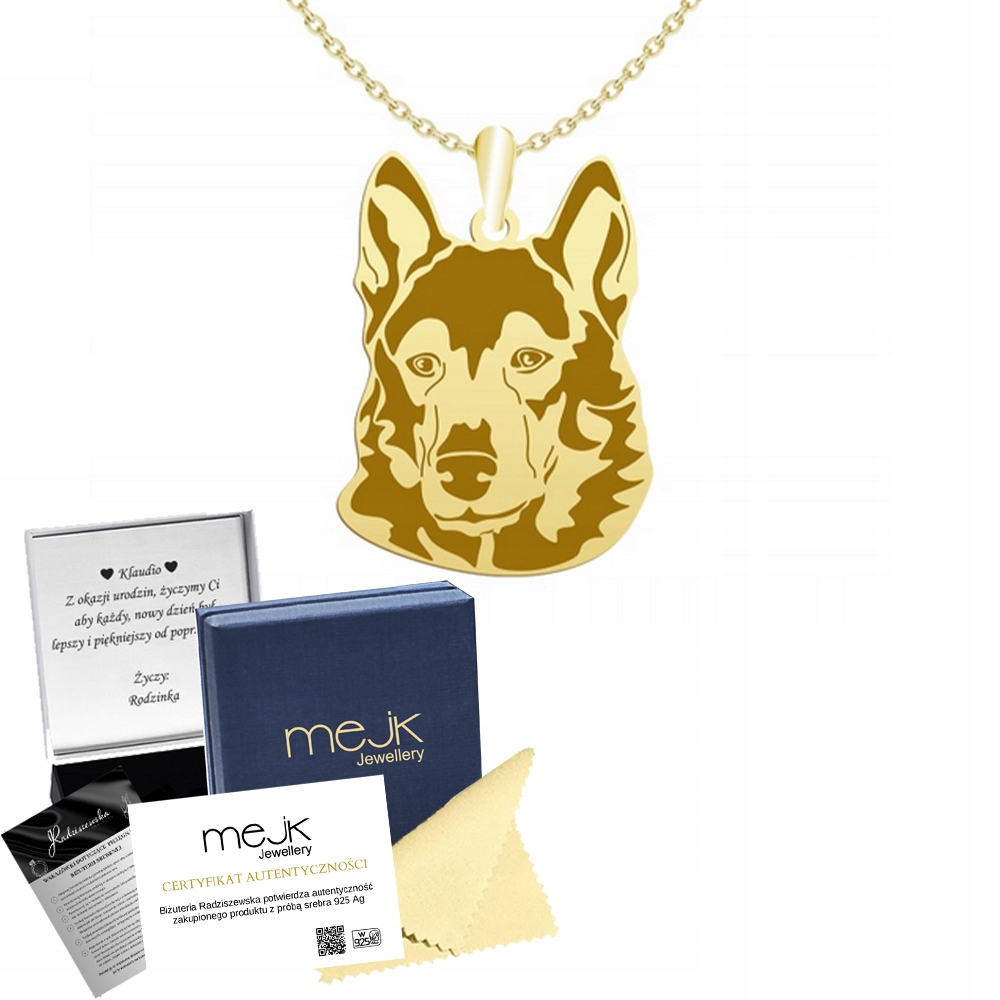 Zlatý náhrdelník Západ Sibiře Laika 925 Dárek Řetízek Šperky Gravírování