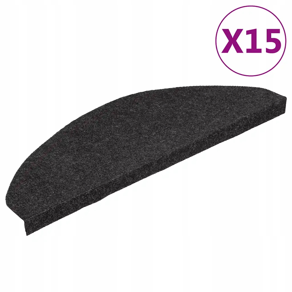 Nášlapy na schody plst jehlové černé 65x22,5x3,5 cm, protiskluzové