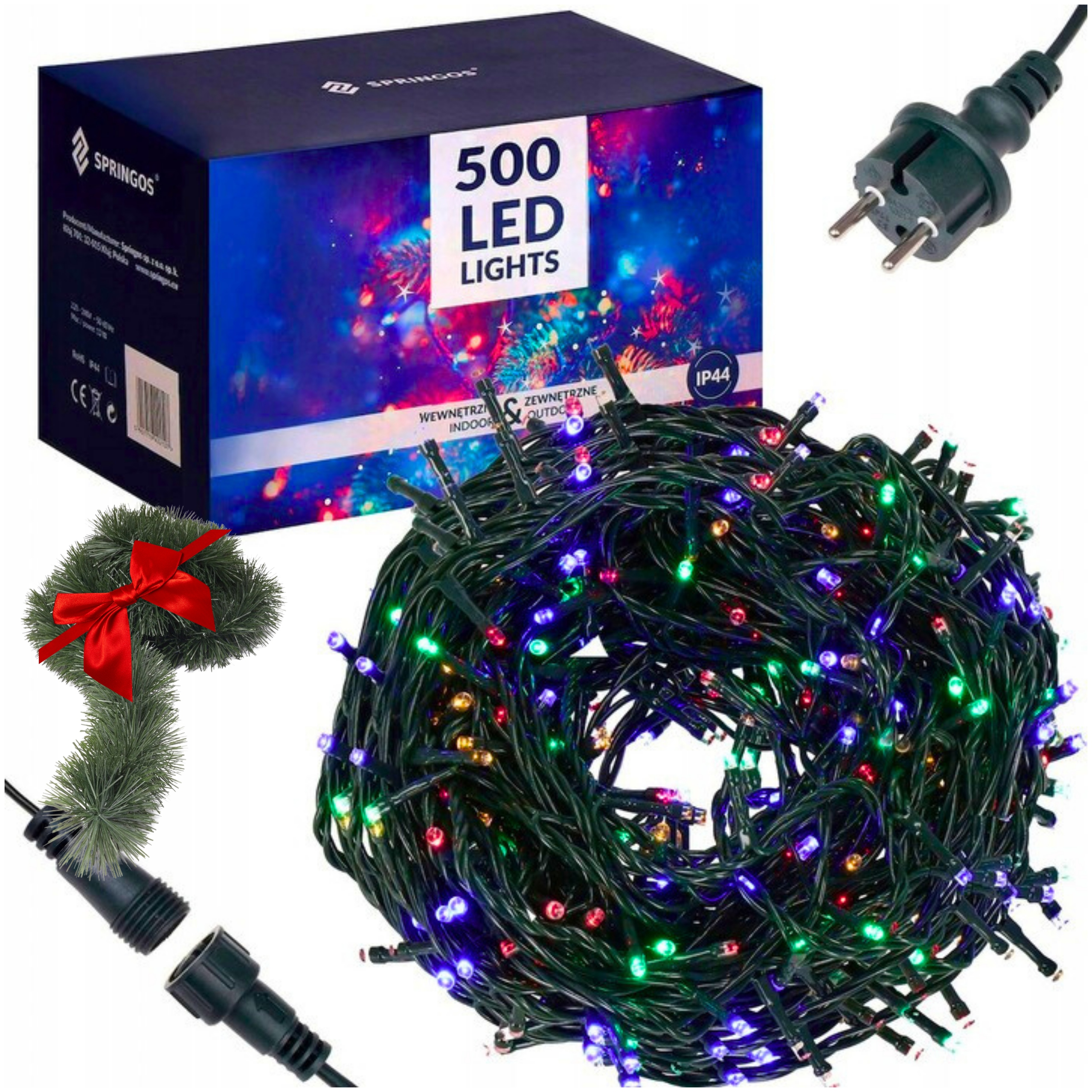 Lampičky Na Vianočný Stromček 500LED Multi Kolor 31,5M Vonkajšie A Vnútorné Poriadne