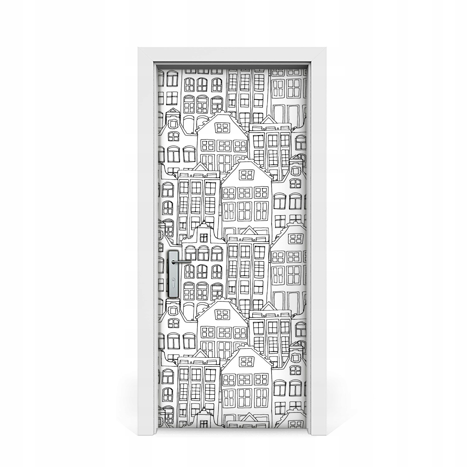 

Okleina naklejka drzwi Miasto w stylu Doodle