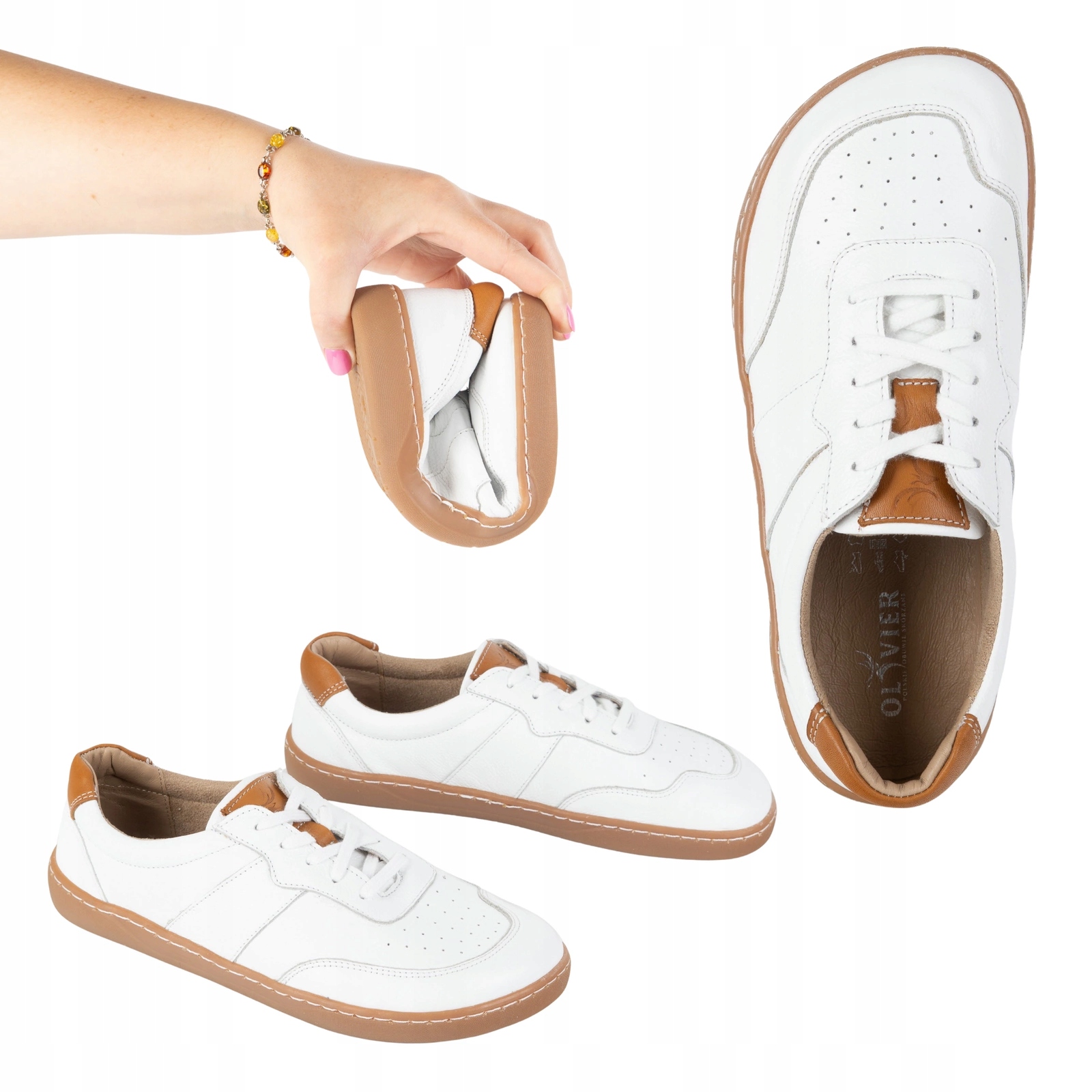 Buty Damskie Barefoot Skóra Minimalistyczne Szerokie Aria Białe 37