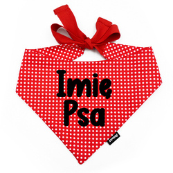 Levně Personalizovaná Nákrčník pro psa Psiakrew červená s hráškem L