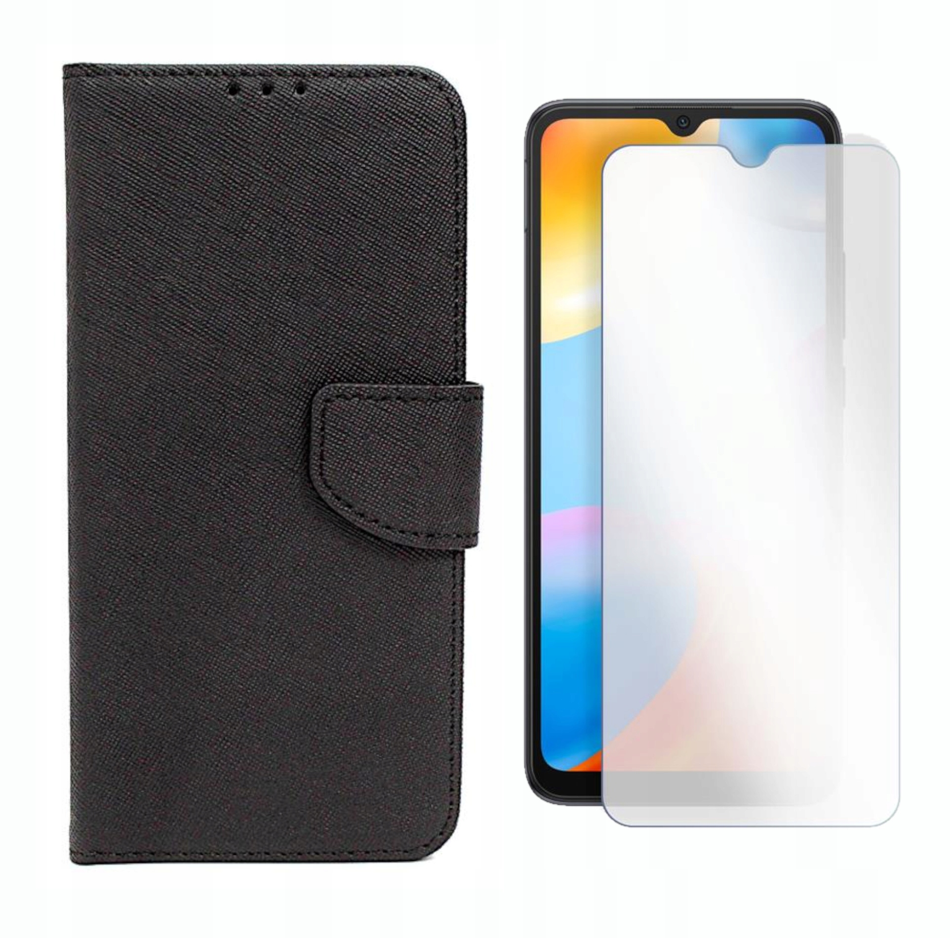 

Etui Fancy Diary do Xiaomi Redmi 12C cza +szkło