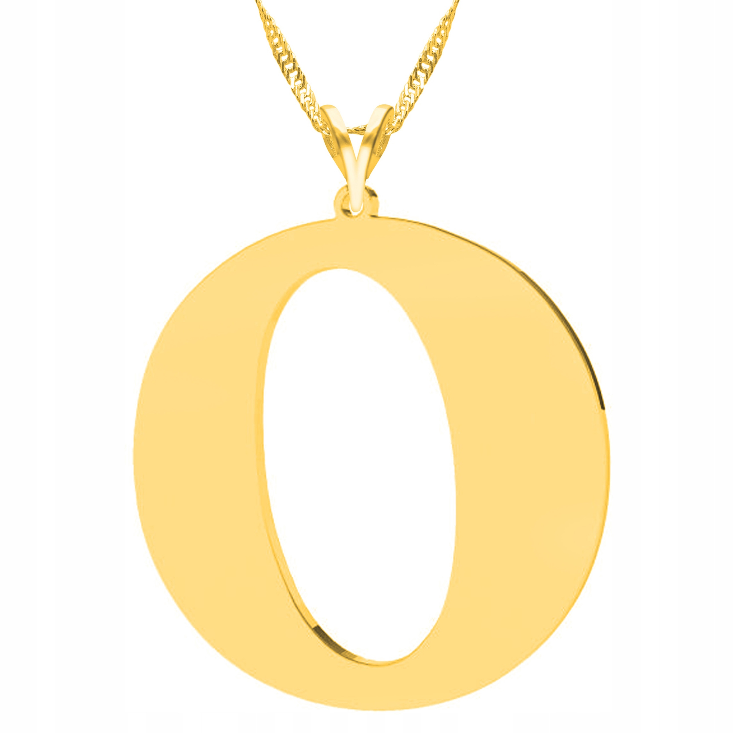 Zlatý náhrdelník Iniciál Velké písmeno s velkou písmenkou Letter O Stříbro 925