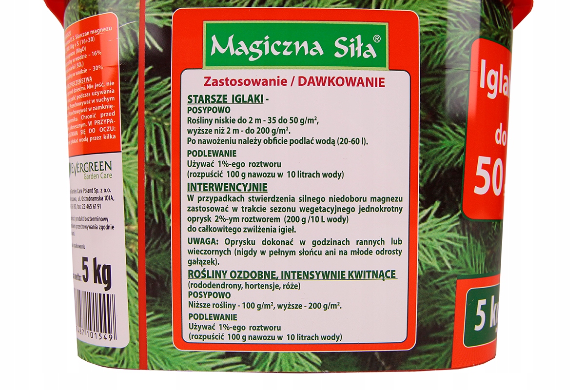 Substral Magiczna Siła nawóz przeciw brązowieniu igieł krzewów i drzew 5kg Waga 5 kg