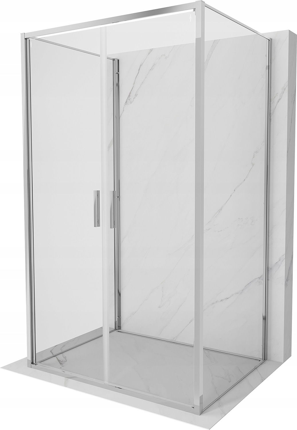 Mexen Exo-3S kabina prysznicowa 3-ścienna uchylna 80 x 85 cm, transparent,