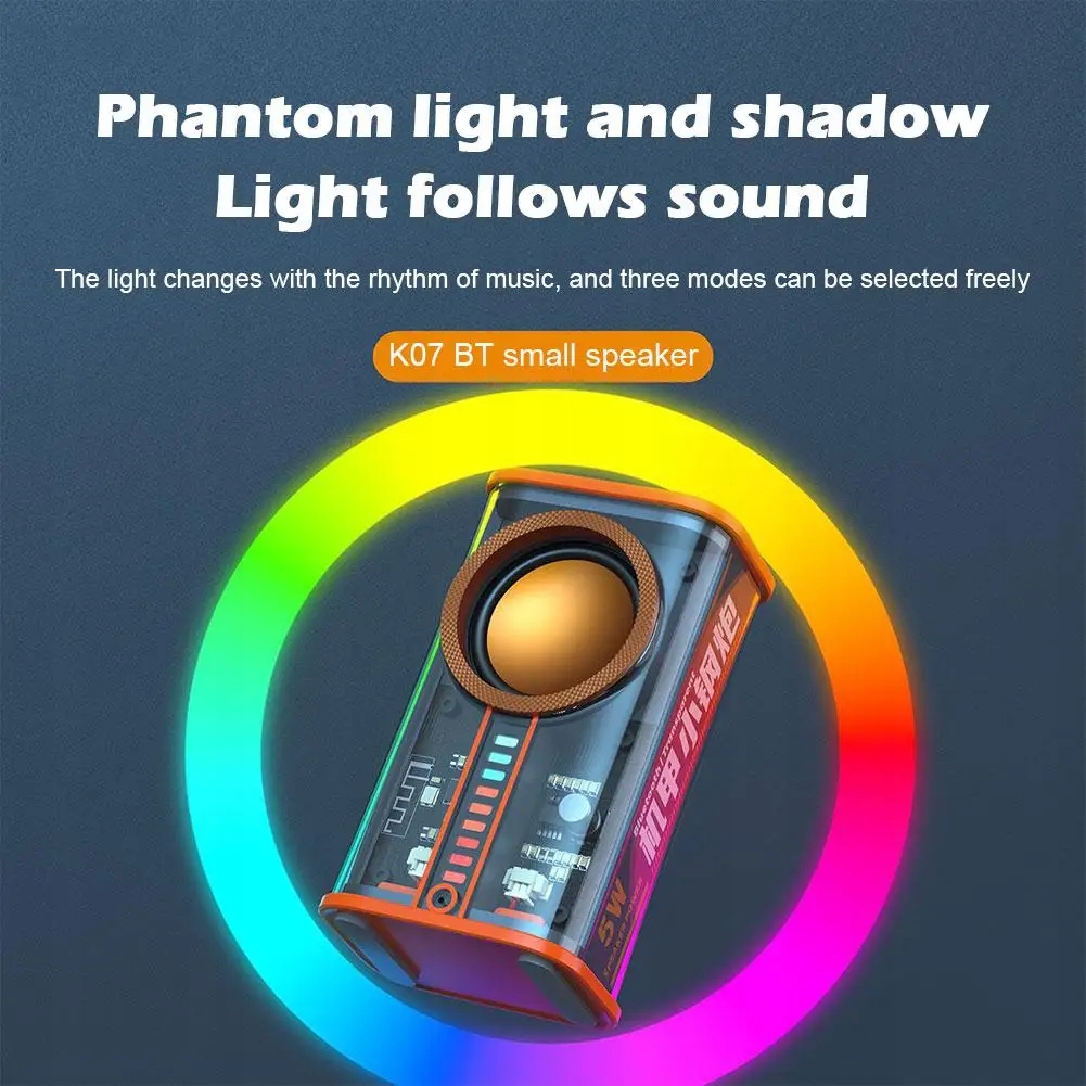 Transparent Mecha Small Steel Gun Bluetooth Speaker Bluetooth Creative Smal Model xherfju