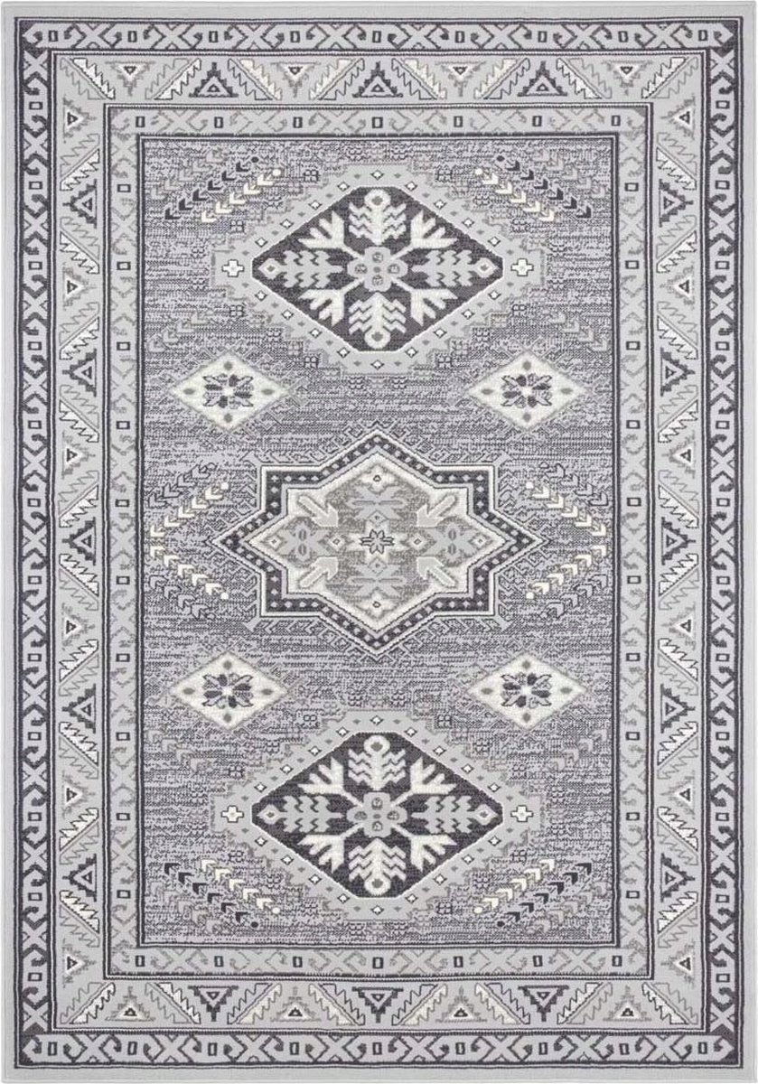 Klasický, tradiční šedý koberec do obývacího pokoje s měkkým vlasem, 120 x 170 cm