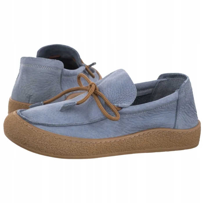 Dámské boty Mokasíny Nepeke Hakija Baby Blue Nubuck Modré