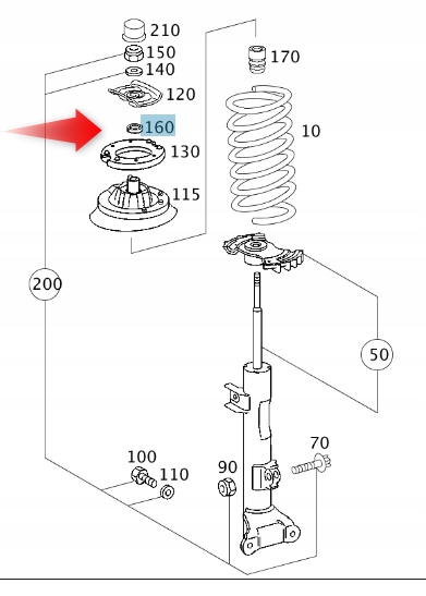 NAKRĘTKA AMORTYZATORA MERCEDES A0009900365 Numer katalogowy części A0009900365