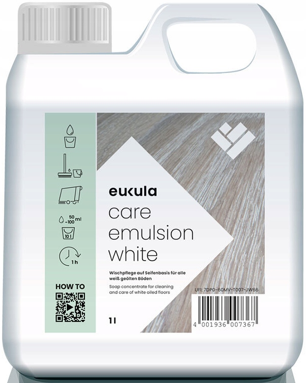 Eukula Care Emulsion White 1L mýdlo na olejované bílé podlahy