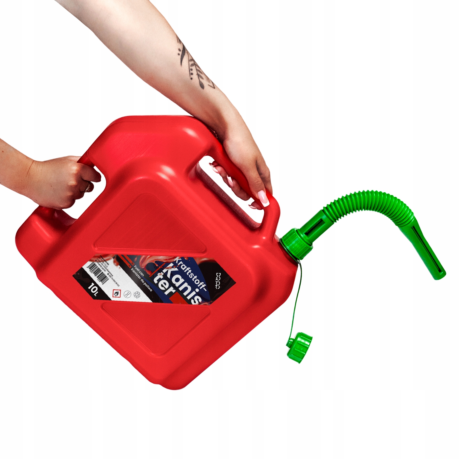 KANISTER PALIWOWY na PALIWO HDPE DWA UCHWYTY LEJEK i korek z USZCZELKĄ 10L EAN (GTIN) 4255594390198